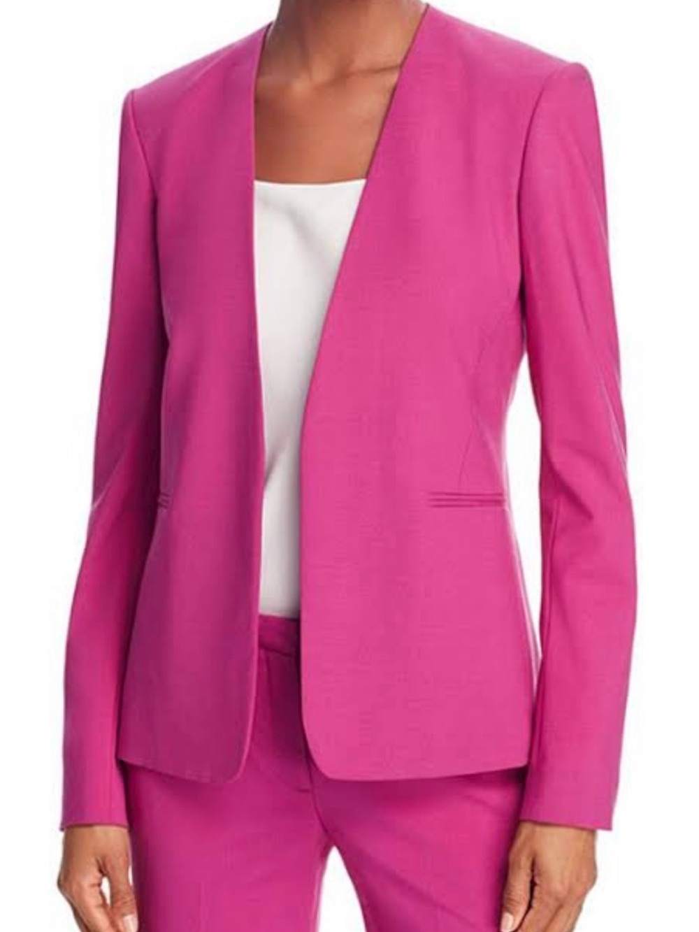 Theory Isita Wild Pink Fuchsia Blazer Open Front 2 $495 - Picture 1 of 10